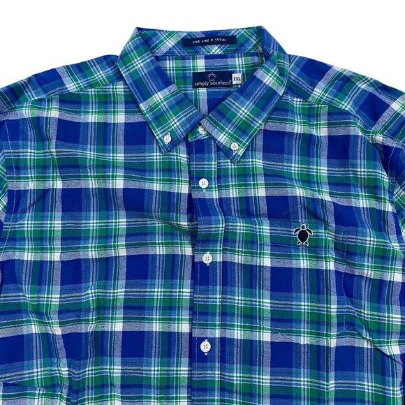 Simply Southern plaid oxford Shirt Men's size XXL - Picture 2 of 3